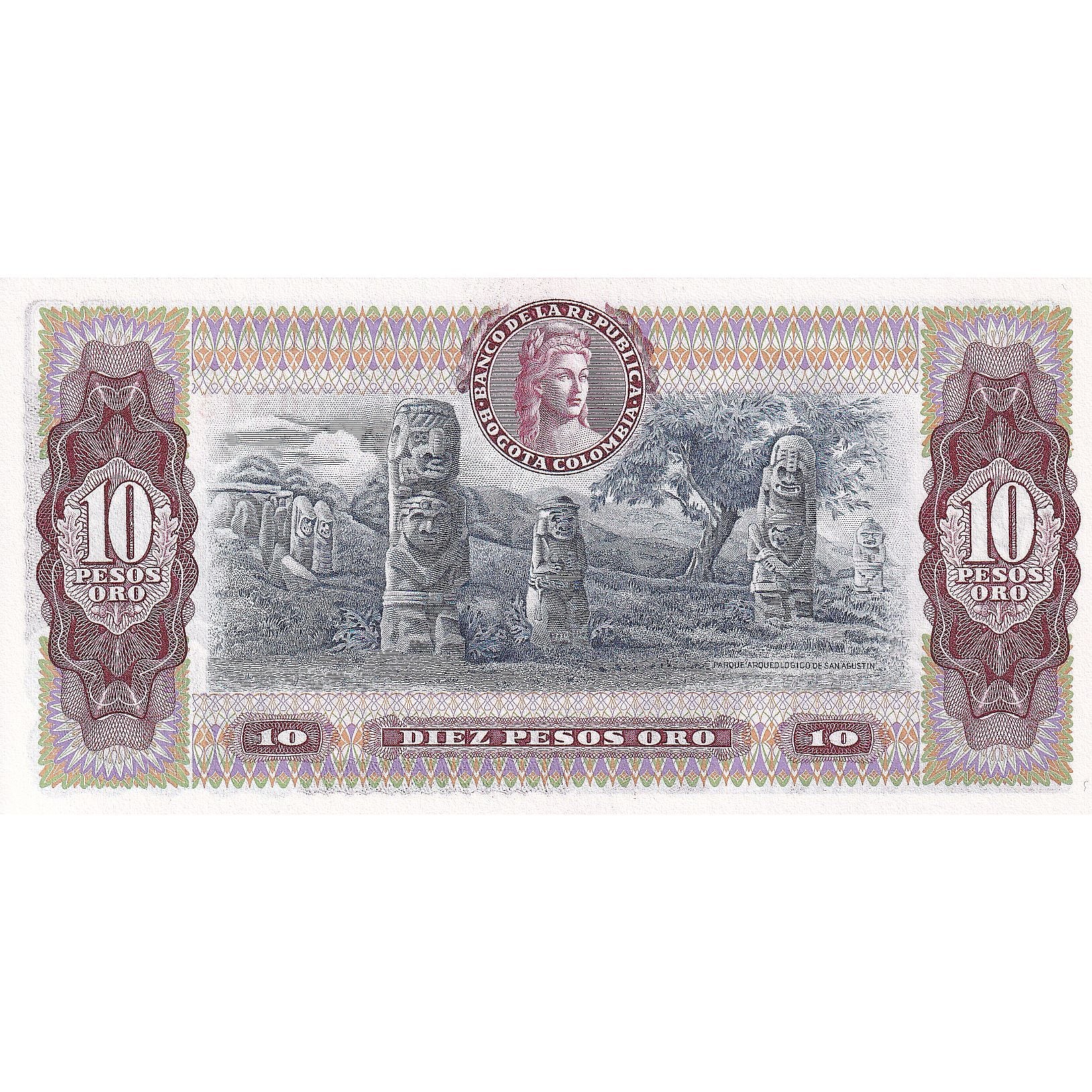Banknote, Colombia, 10 Pesos Oro, 1980-08-07, KM:407g, UNC(65-70)