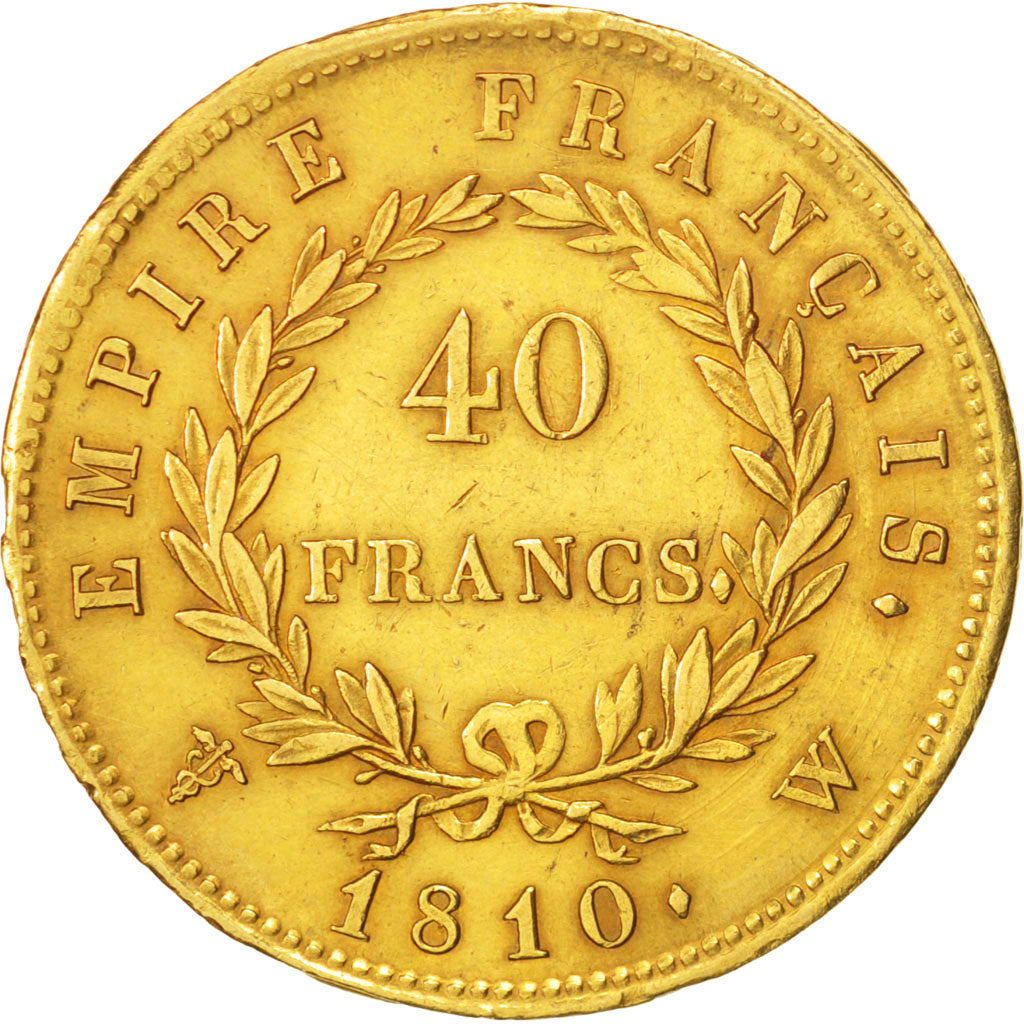 Coin, France, Napoléon I, 40 Francs, 1810, Lille, AU(50-53), Gold, KM:696.6