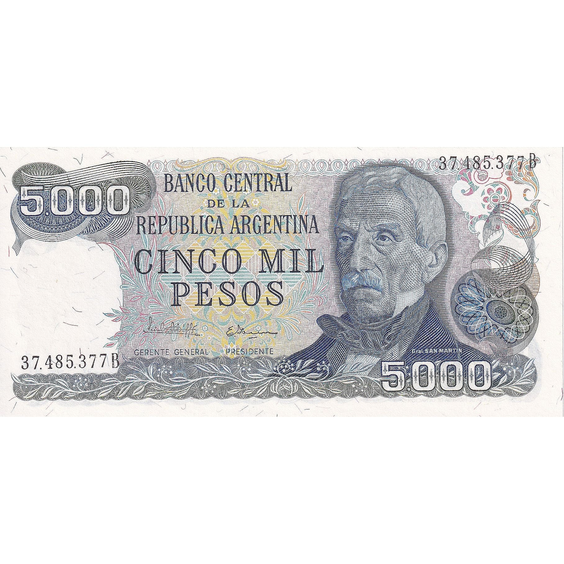 Billete, 5000 Pesos, 1977, Argentina, KM:305b, UNC