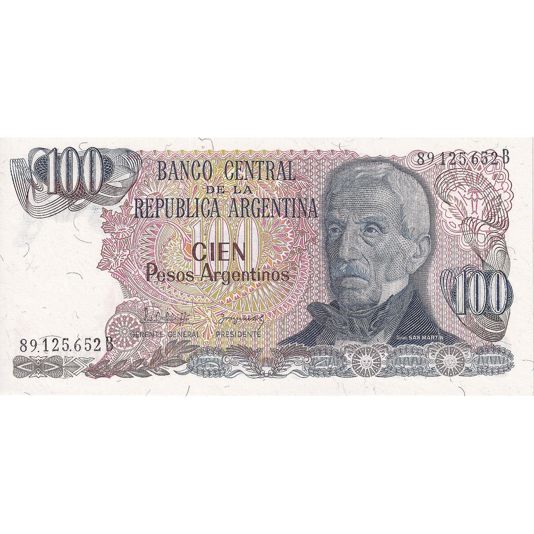 Billete, 100 Pesos Argentinos, Argentina, KM:315a, UNC