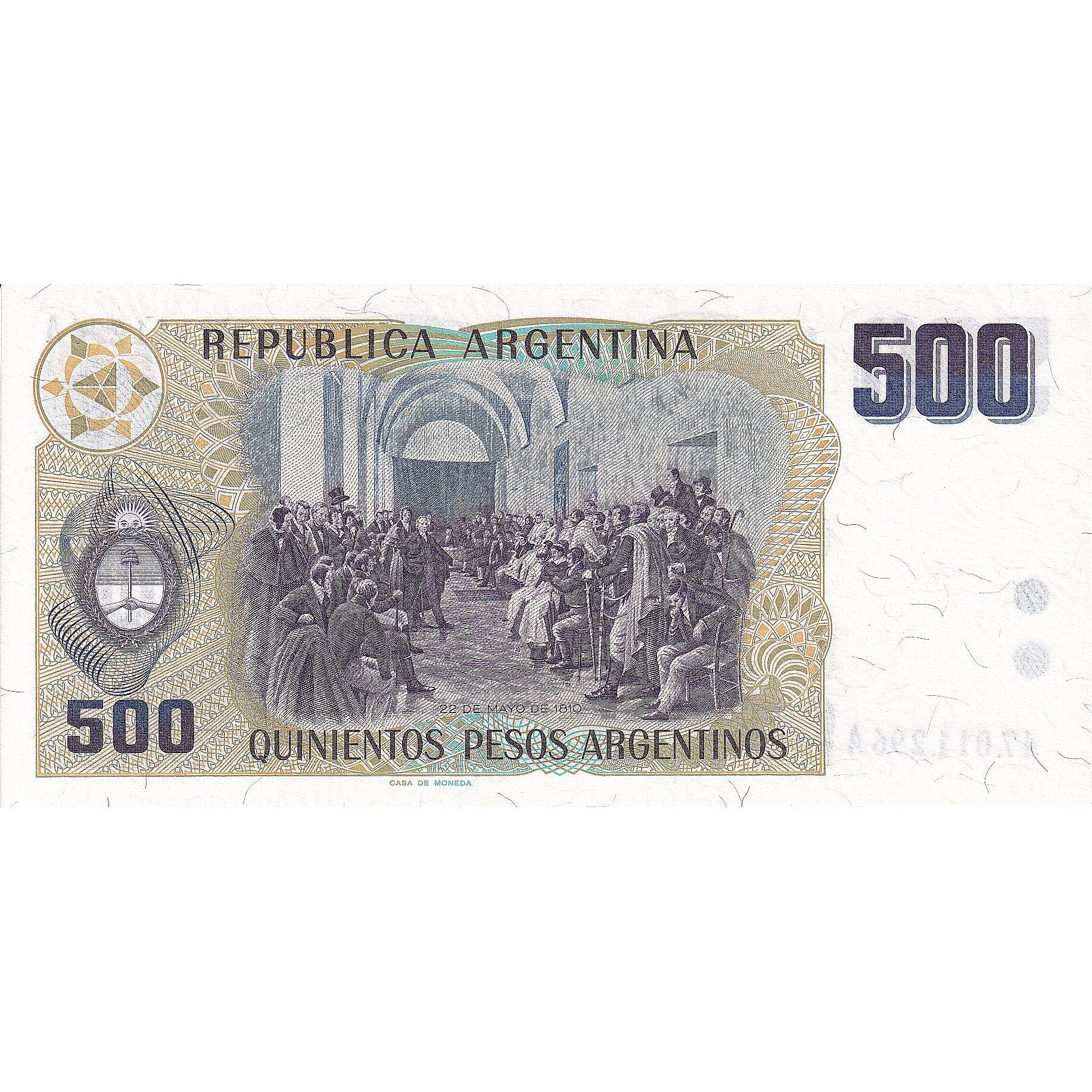 Billete, 500 Pesos Argentinos, Argentina, KM:316a, UNC