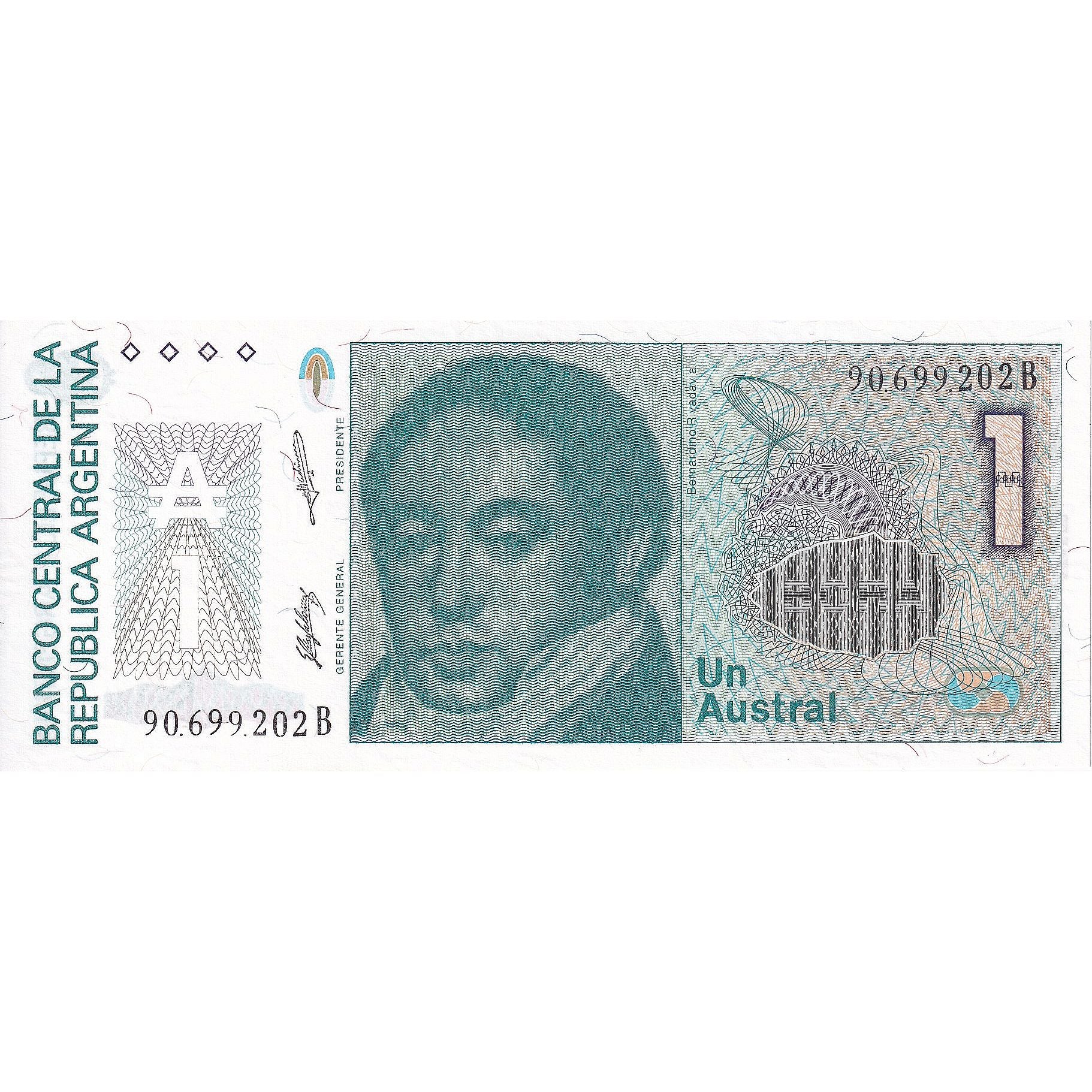 Nota, Argentina, 1 Austral, KM:323b, UNC(65-70)