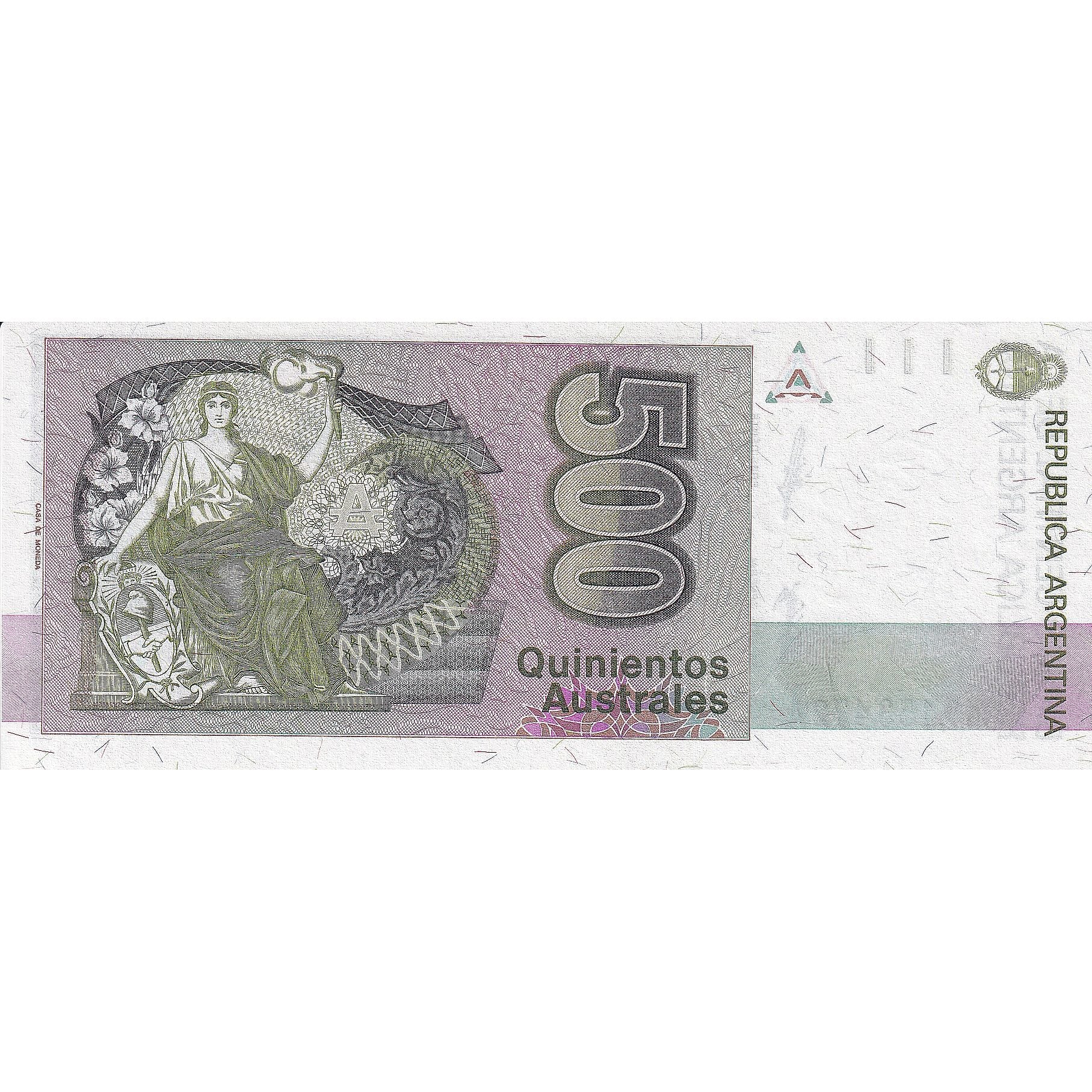 Billete, 500 Australes, Argentina, KM:328a, UNC