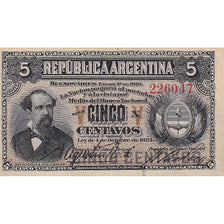Banknote, Argentina, 5 Centavos, 1883, 1883-10-04, KM:5, EF(40-45)