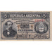 Banconote, Argentina, 5 Centavos, 1883, 1883-10-04, KM:5, BB