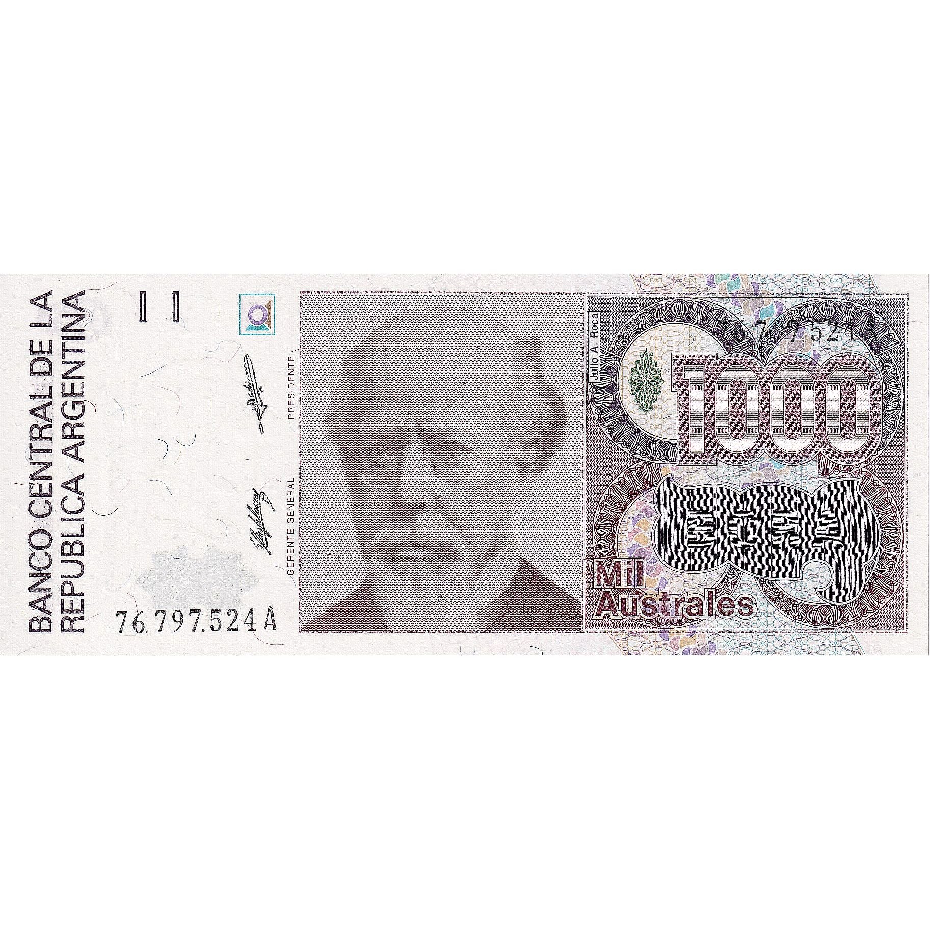 Billete, 1000 Australes, Argentina, KM:329a, UNC