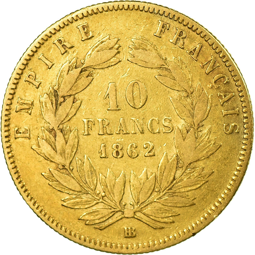 Munten, Frankrijk, Napoleon III, Napoléon III, 10 Francs, 1862, Strasbourg, ZF