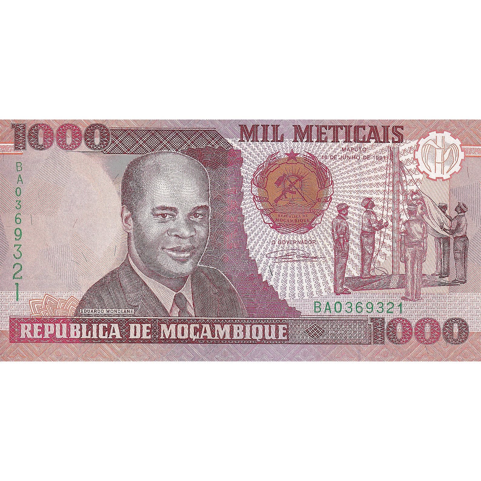 Banknote, Mozambique, 1000 Meticais, 1991-1993, 1991-06-16, KM:135, UNC(65-70)