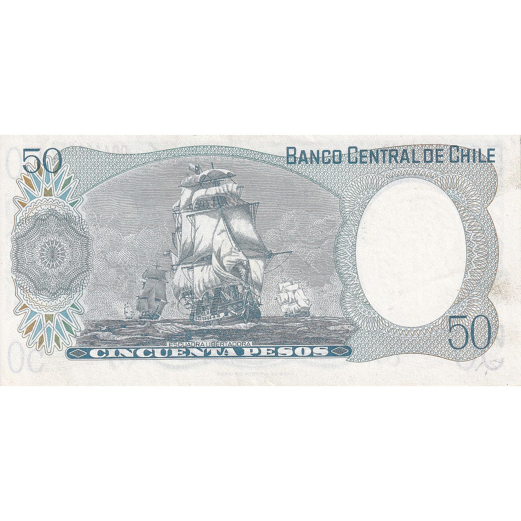 Chile, 50 Pesos, 1978, KM:151a, AU(55-58)