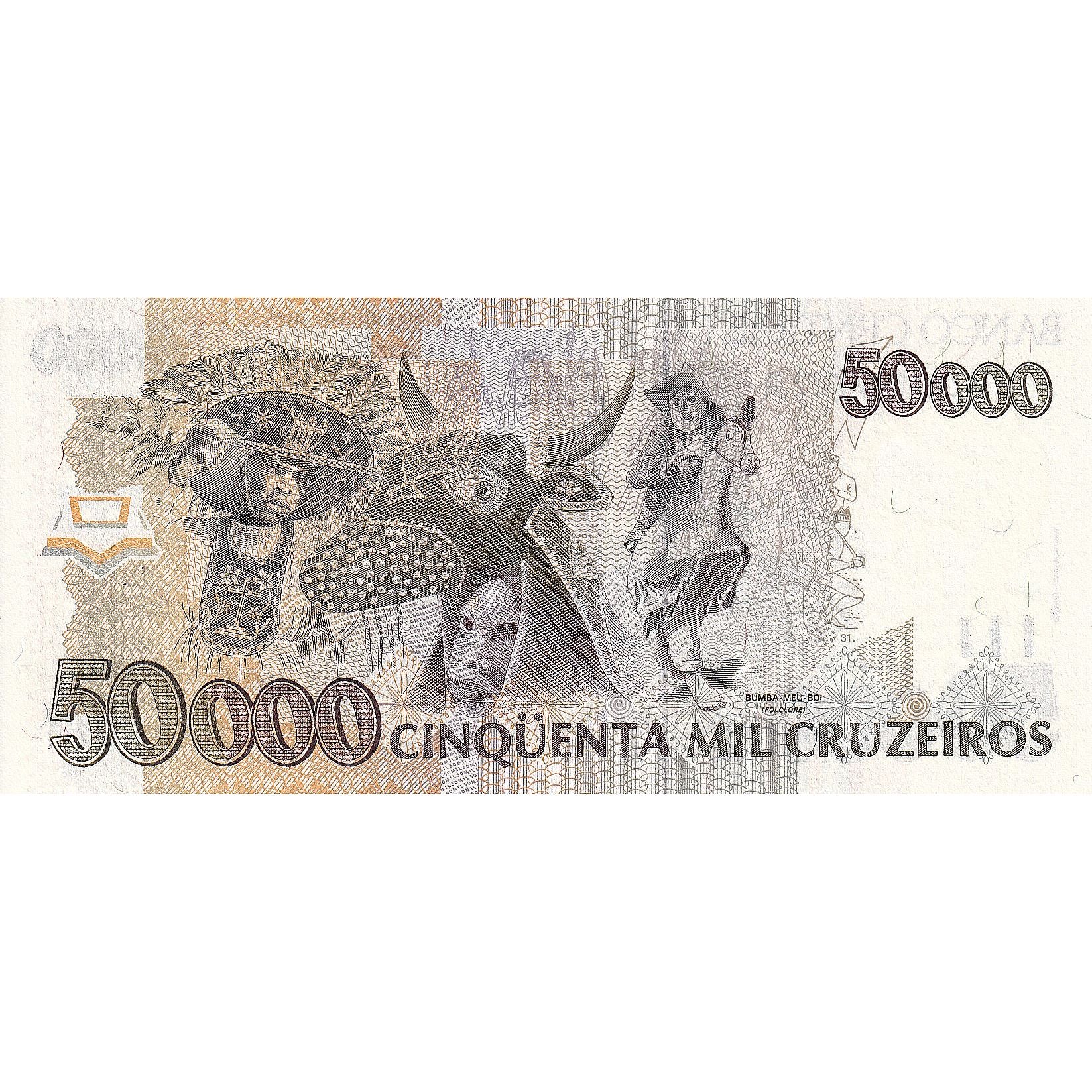Banknote, Brazil, 50 Cruzeiros Reais on 50,000 Cruzeiros, 1993, KM:237
