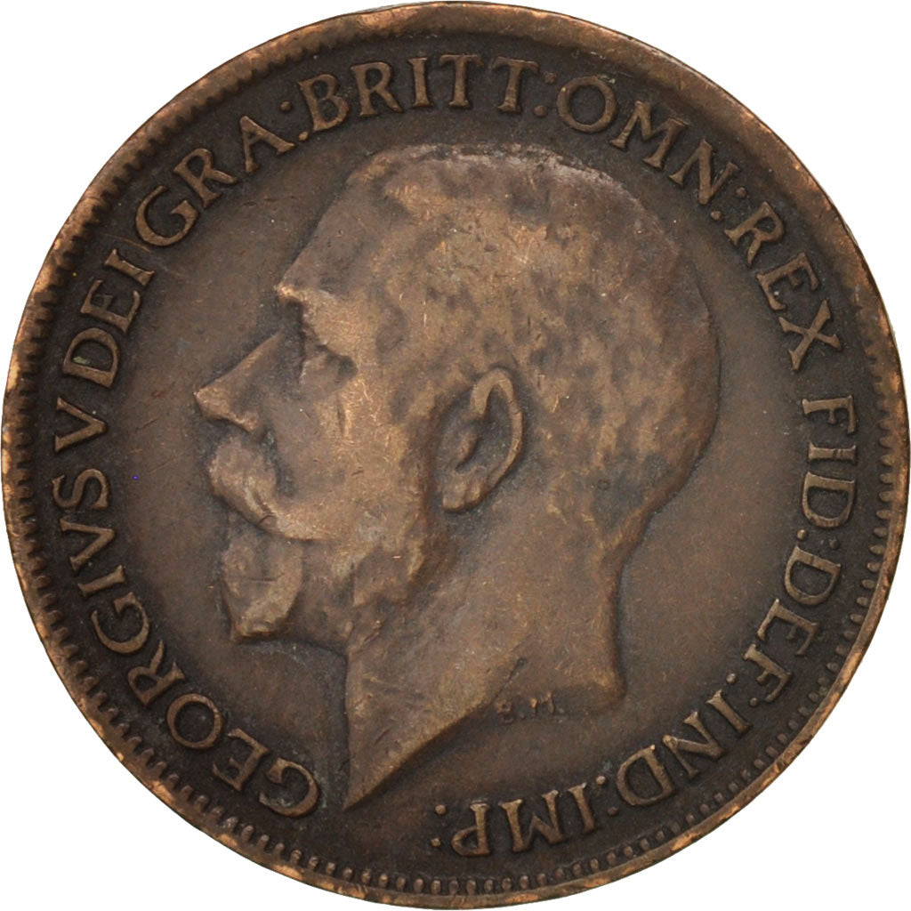 Coin, Great Britain, George V, Farthing, 1917, EF(40-45), Bronze, KM:808.1