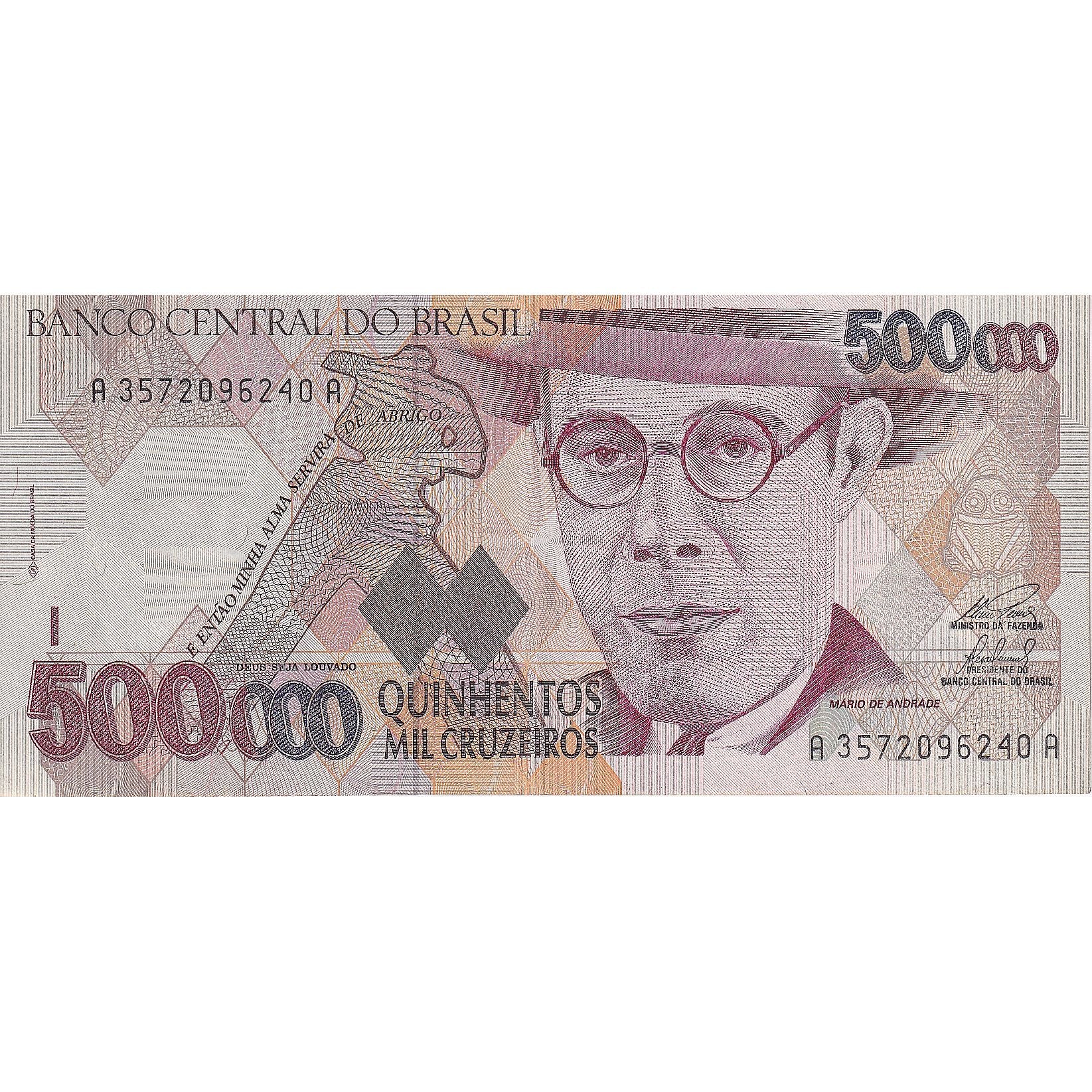 Banknote, Brazil, 500,000 Cruzeiros, 1993, KM:236c, UNC(65-70)