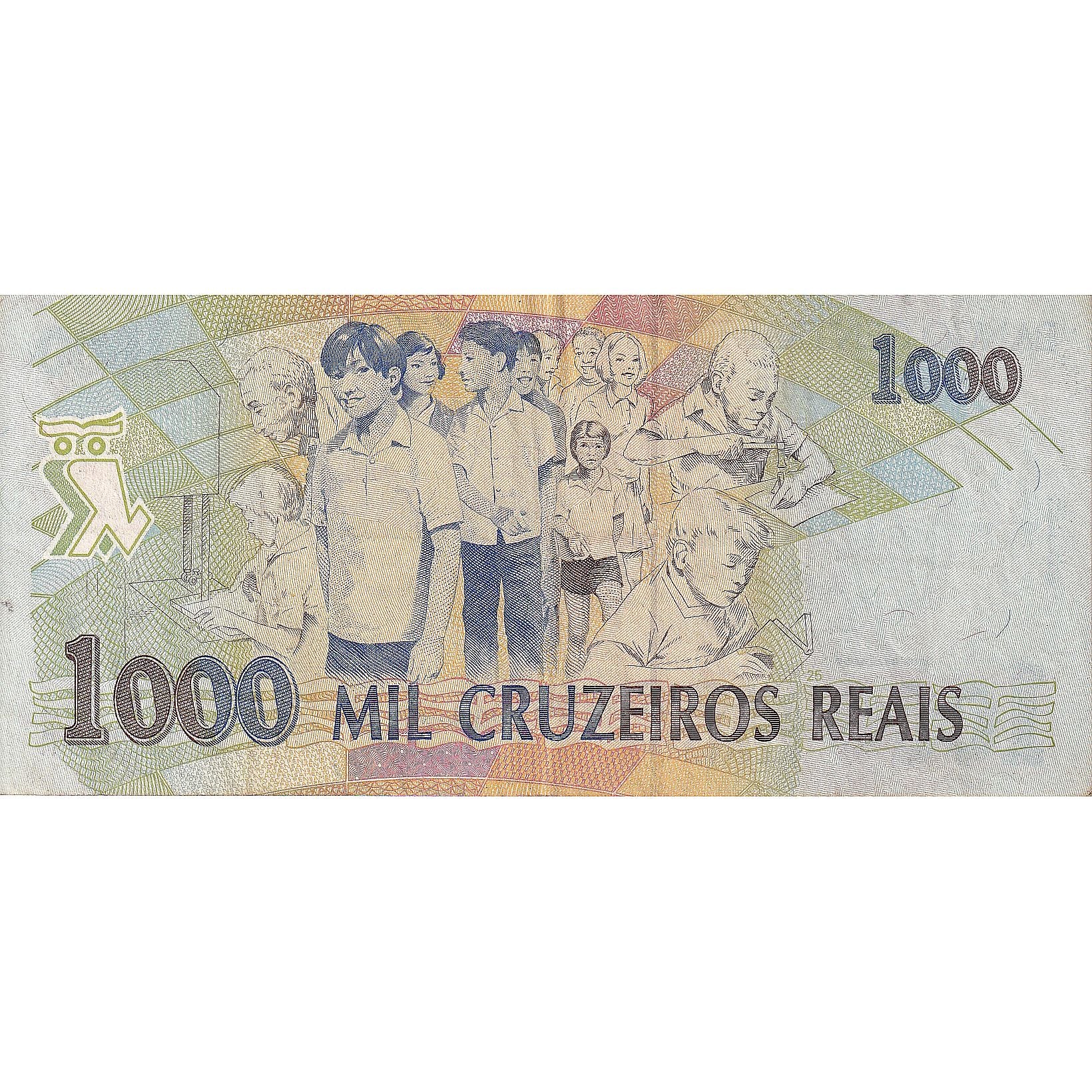 Billete, 1000 Cruzeiros Reais, 1993, Brasil, KM:240, MBC