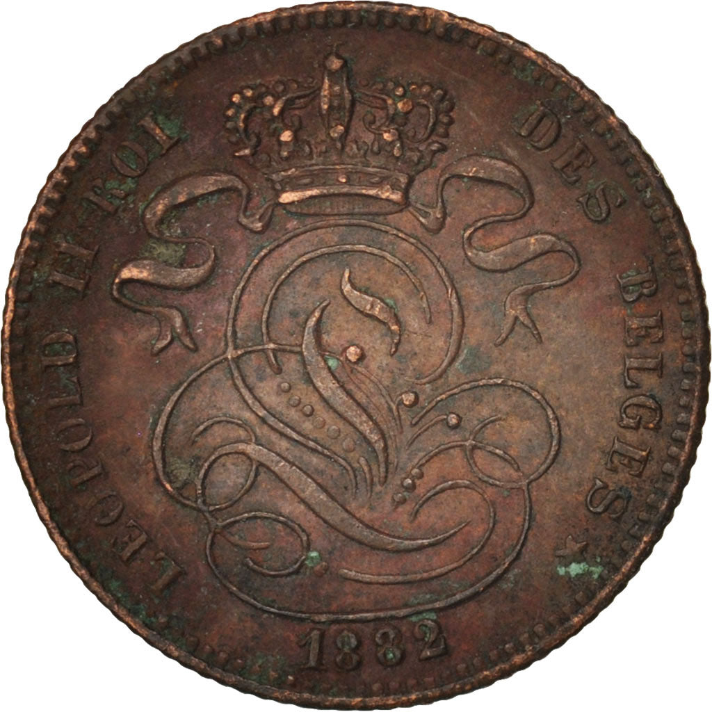 Belgium, Leopold II, Centime, 1882, EF(40-45), Copper, KM:33.1
