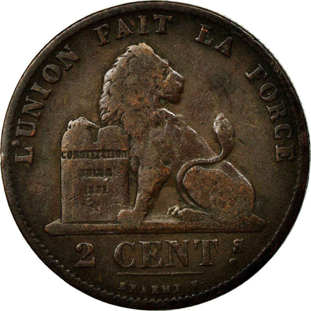 Coin, Belgium, Leopold II, 2 Centimes, 1870, VF(30-35), Copper, KM:35.1