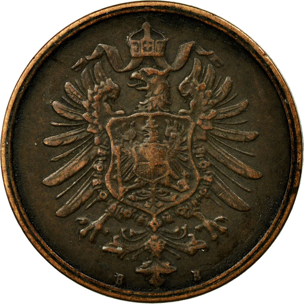 Coin, GERMANY - EMPIRE, Wilhelm I, 2 Pfennig, 1876, Hannover, EF(40-45), Copper