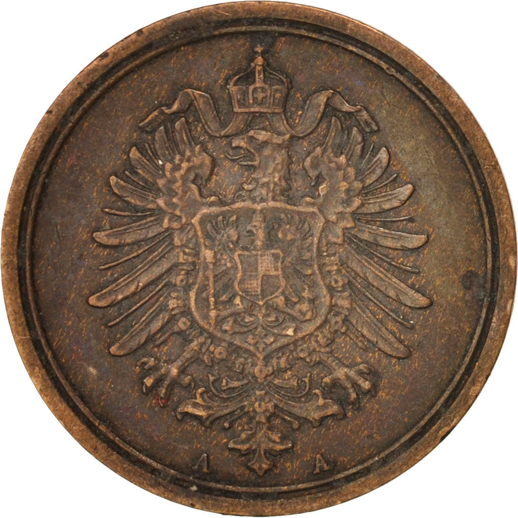 GERMANY - EMPIRE, Wilhelm I, Pfennig, 1887, Berlin, EF(40-45), Copper, KM:1