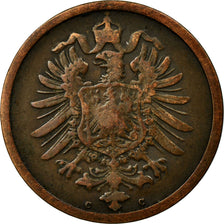Moneda, ALEMANIA - IMPERIO, Wilhelm I, 2 Pfennig, 1875, Frankfurt, MBC, Cobre