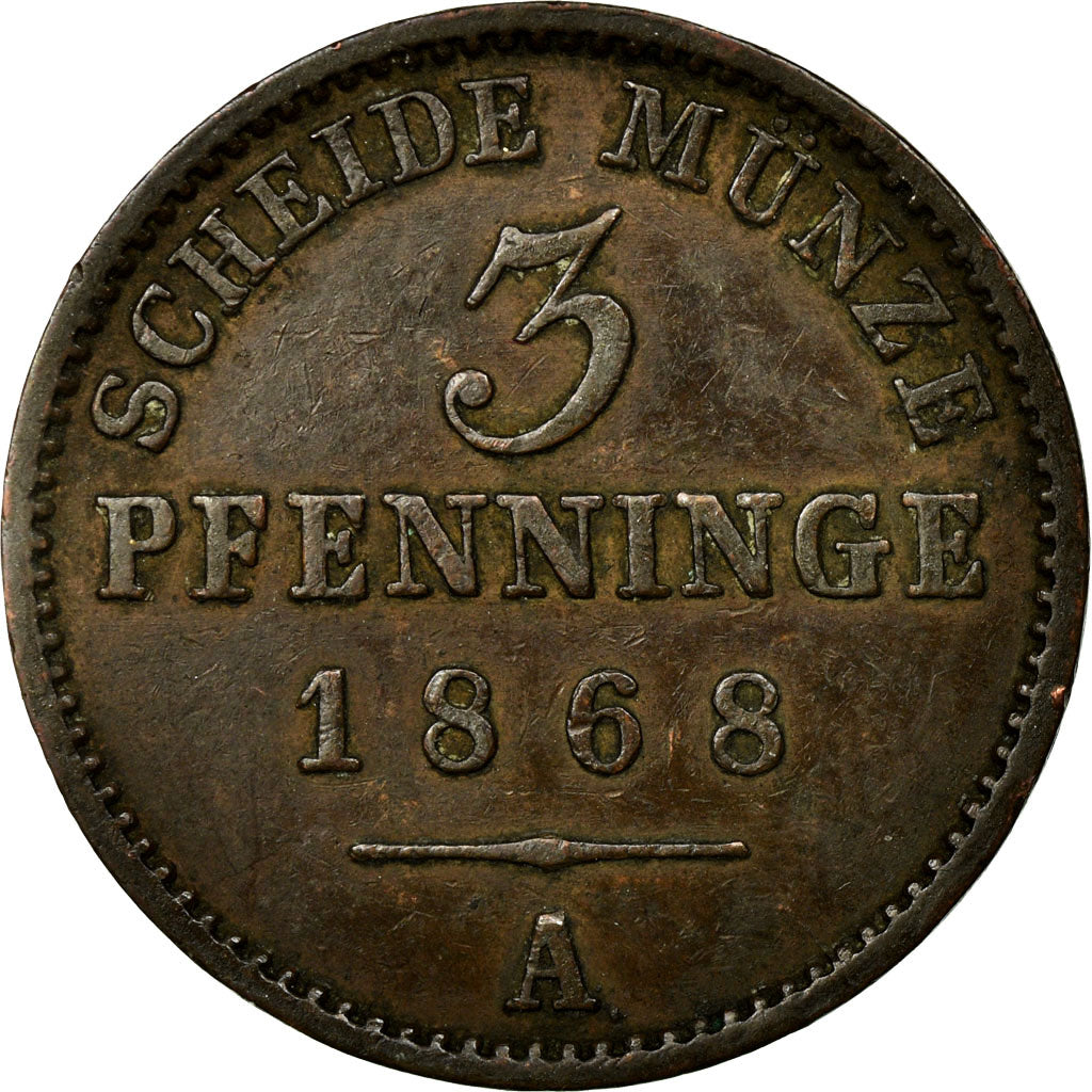 Coin, German States, PRUSSIA, Wilhelm I, 3 Pfennig, 1868, Paris, EF(40-45)