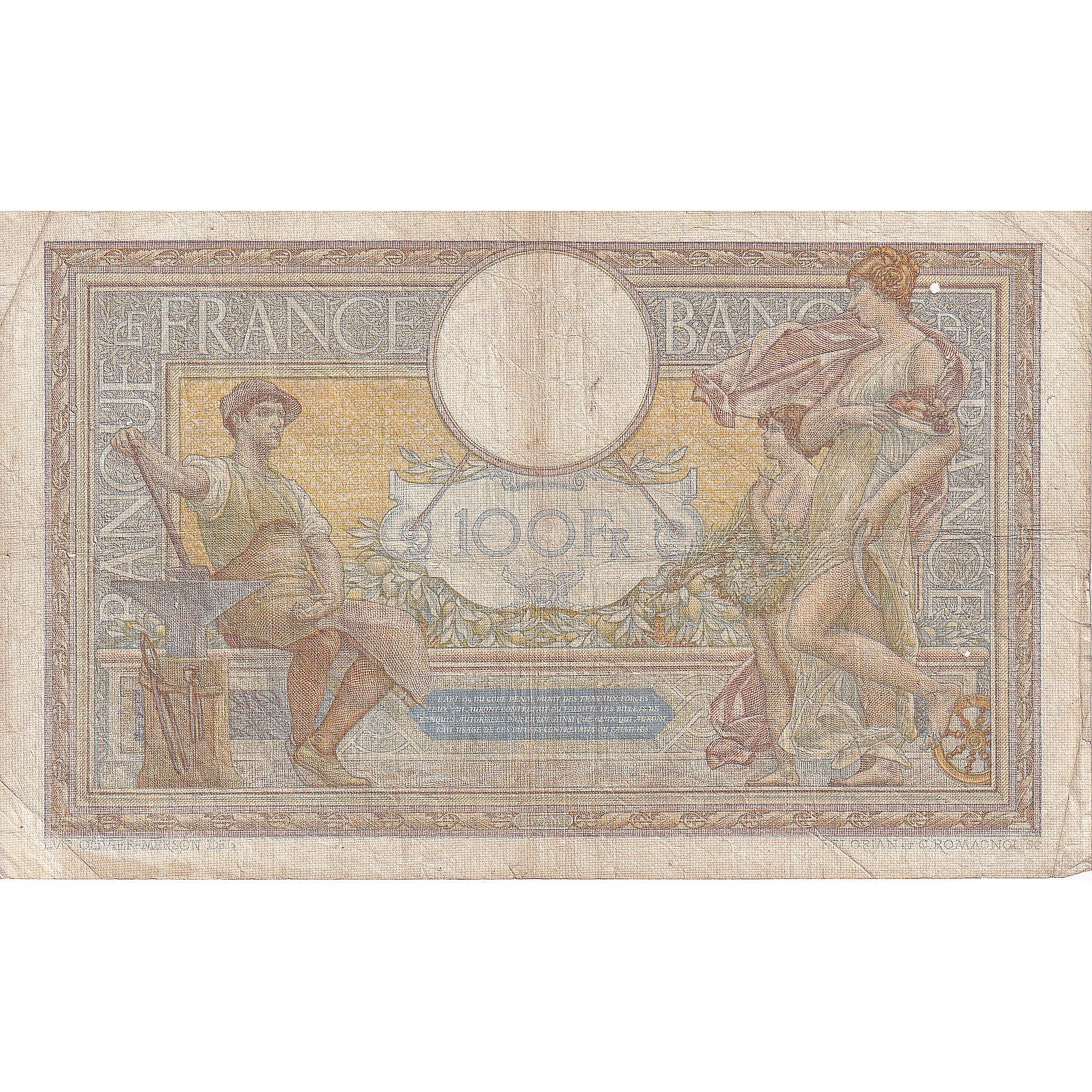 Francja, 100 Francs, Luc Olivier Merson, 1937, R.53689, VF(30-35)