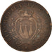 San Marino, 5 Centesimi, 1869, MB+, Rame, KM:1