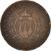 San Marino, 5 Centesimi, 1869, VF(30-35), Copper, KM:1