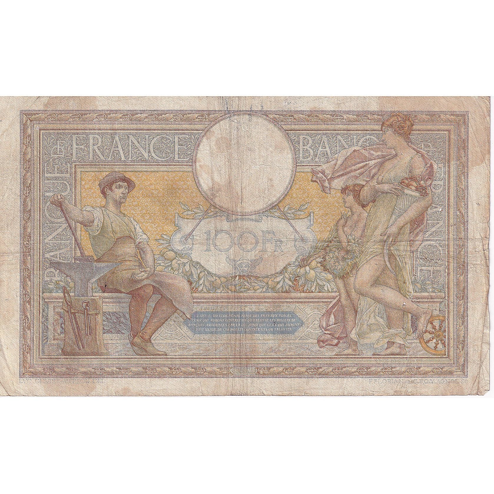 Francja, 100 Francs, Luc Olivier Merson, 1936, E.50856, VF(20-25)