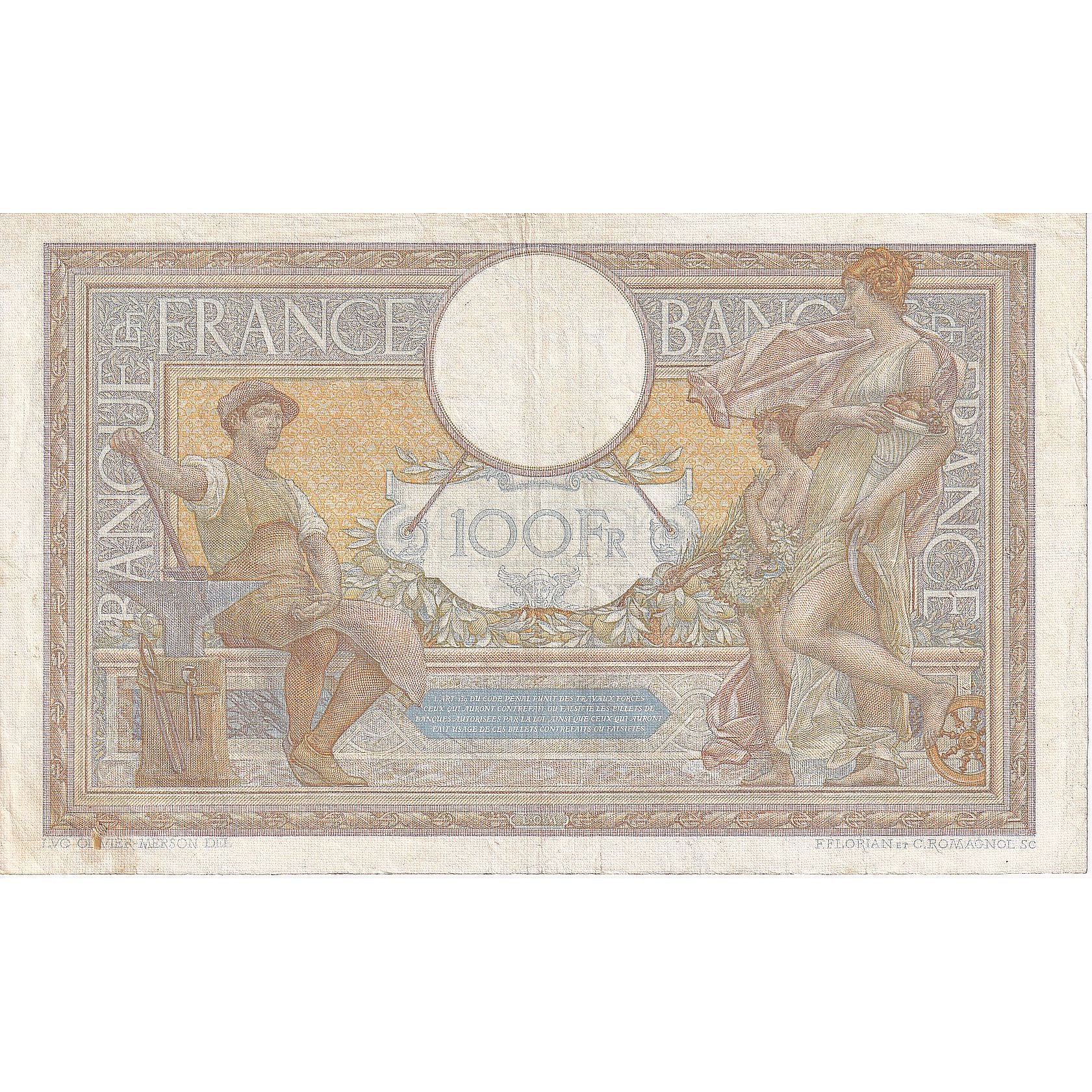 Francja, 100 Francs, Luc Olivier Merson, 1936, P.51801, EF(40-45)