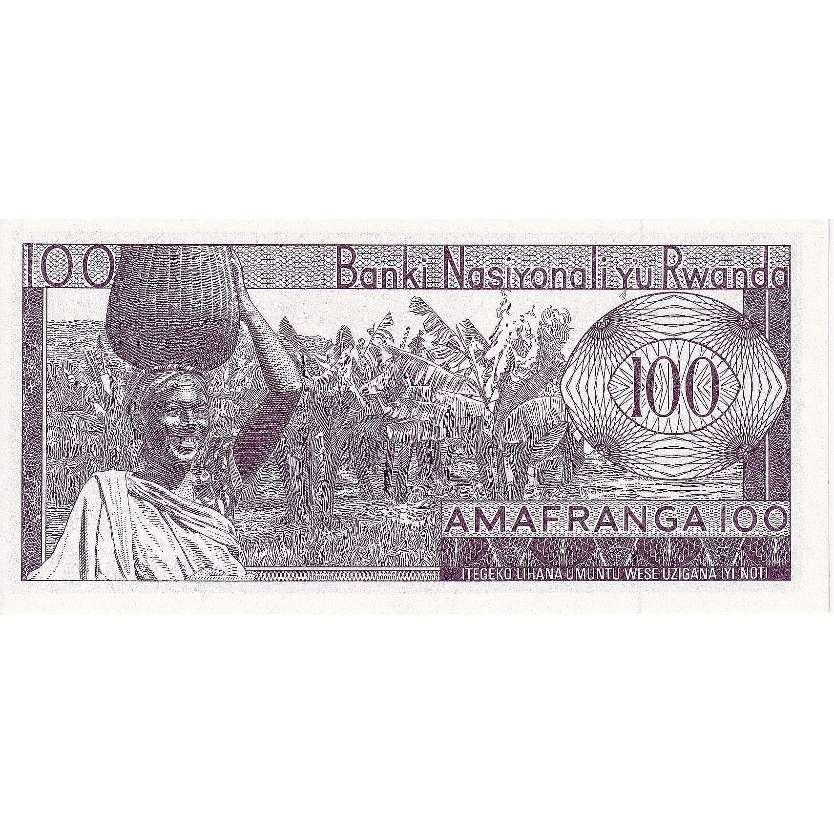 Rwanda, 100 Francs, 1964, 1964-07-01, KM:8a, UNC(65-70)