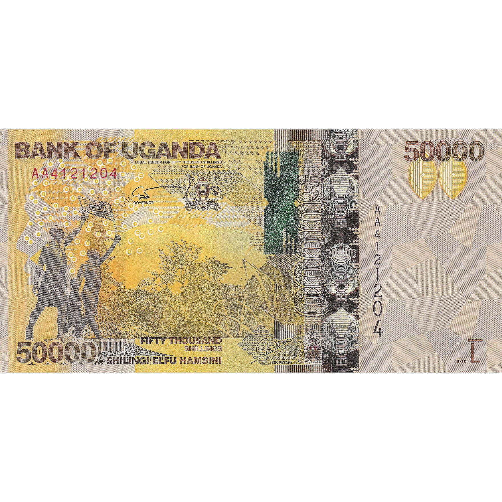Uganda, 50,000 Shillings, 2013, Undated (2013)., KM:54, UNC(65-70)