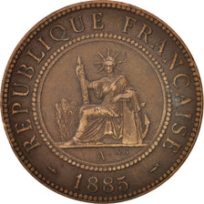 FRENCH INDO-CHINA, Cent, 1885, Paris, EF(40-45), Bronze, KM:1, Lecompte:37