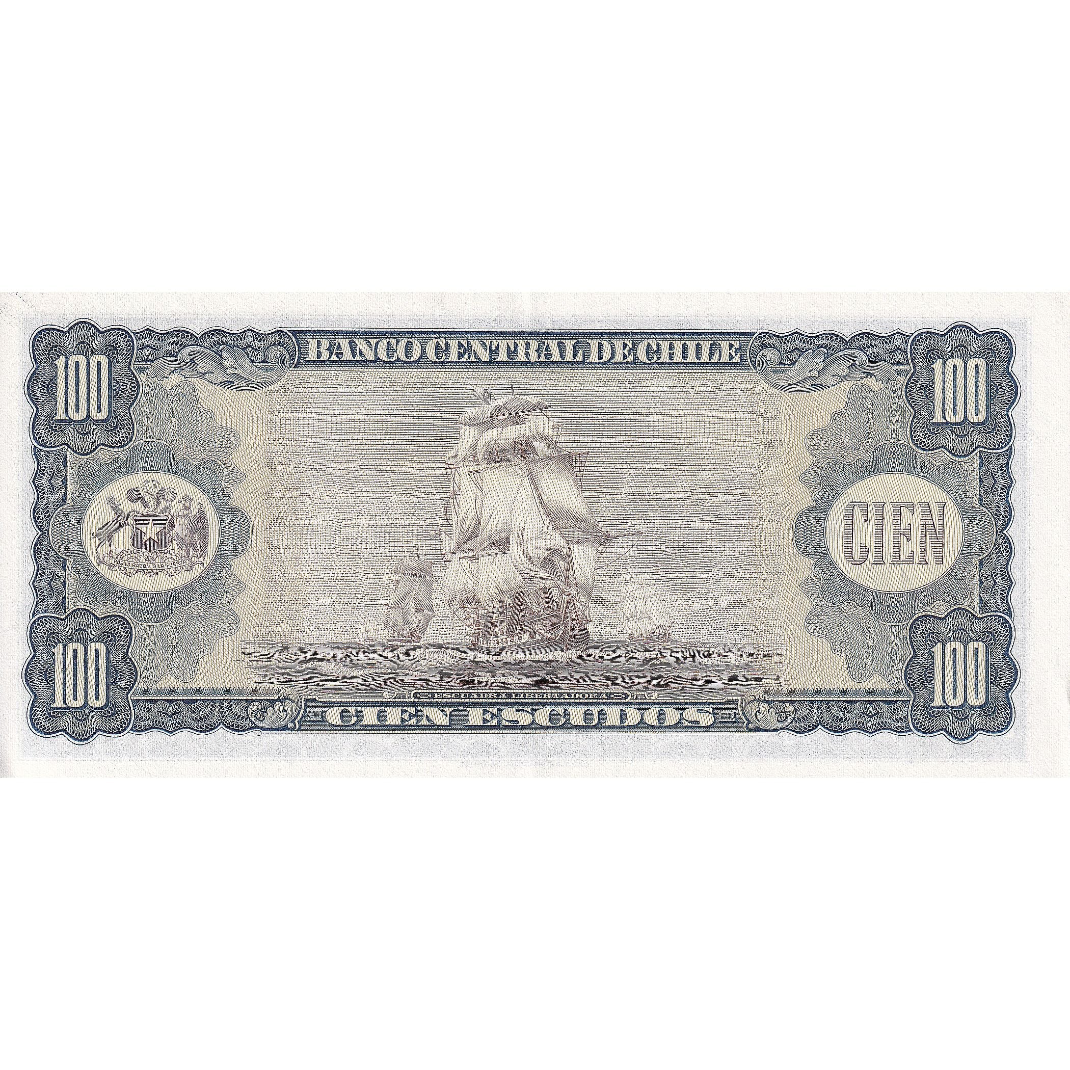 Chile, 100 Escudos, KM:141a, UNC(65-70)