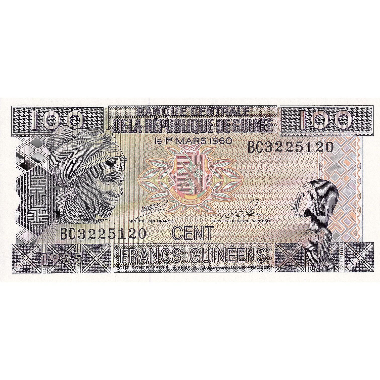 Guinea, 100 Francs, 2010, 1960-03-01, KM:30a, UNC(65-70)
