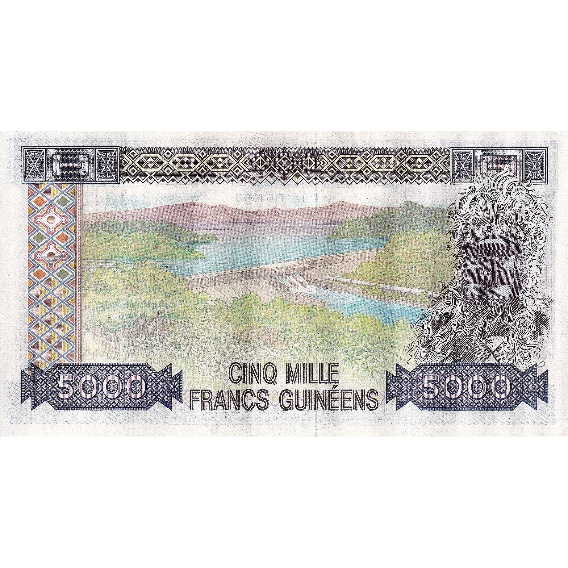 Guinea, 5000 Francs, 1960, 1960-03-01, KM:44, UNC(65-70)