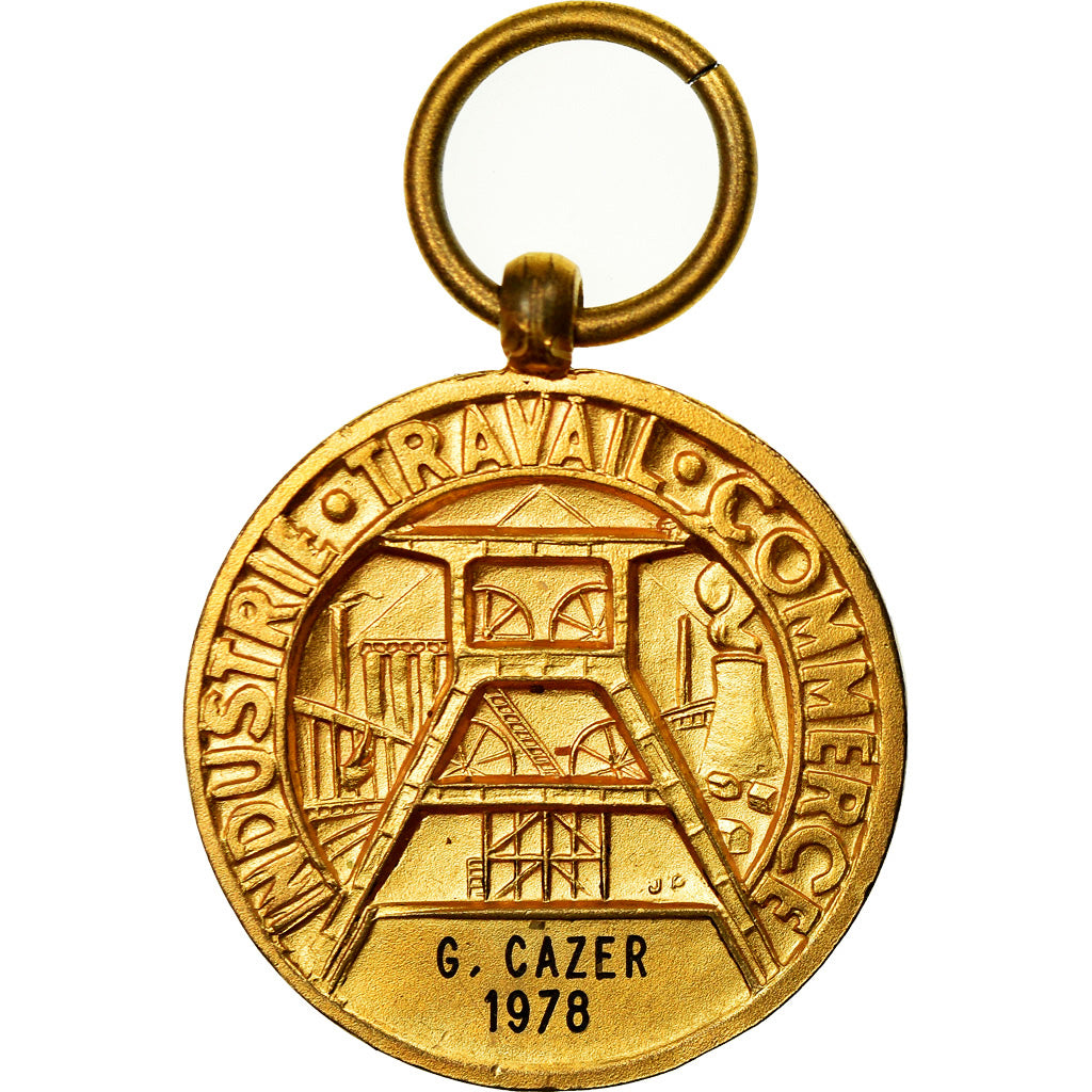 France, Mines, Industrie Travail Commerce, Medal, 1978, Excellent Quality, Gilt