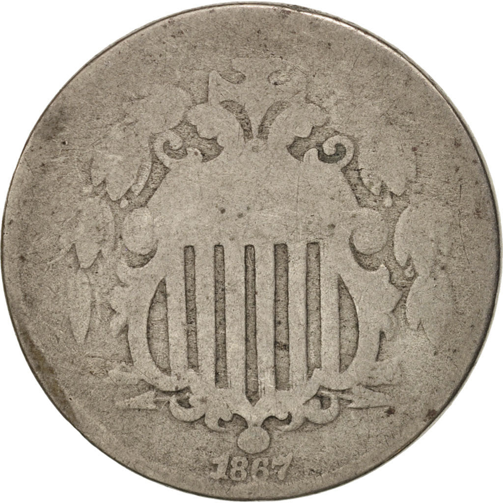 United States, Shield Nickel, 5 Cents, 1867, Philadelphia, G(4-6), KM 96