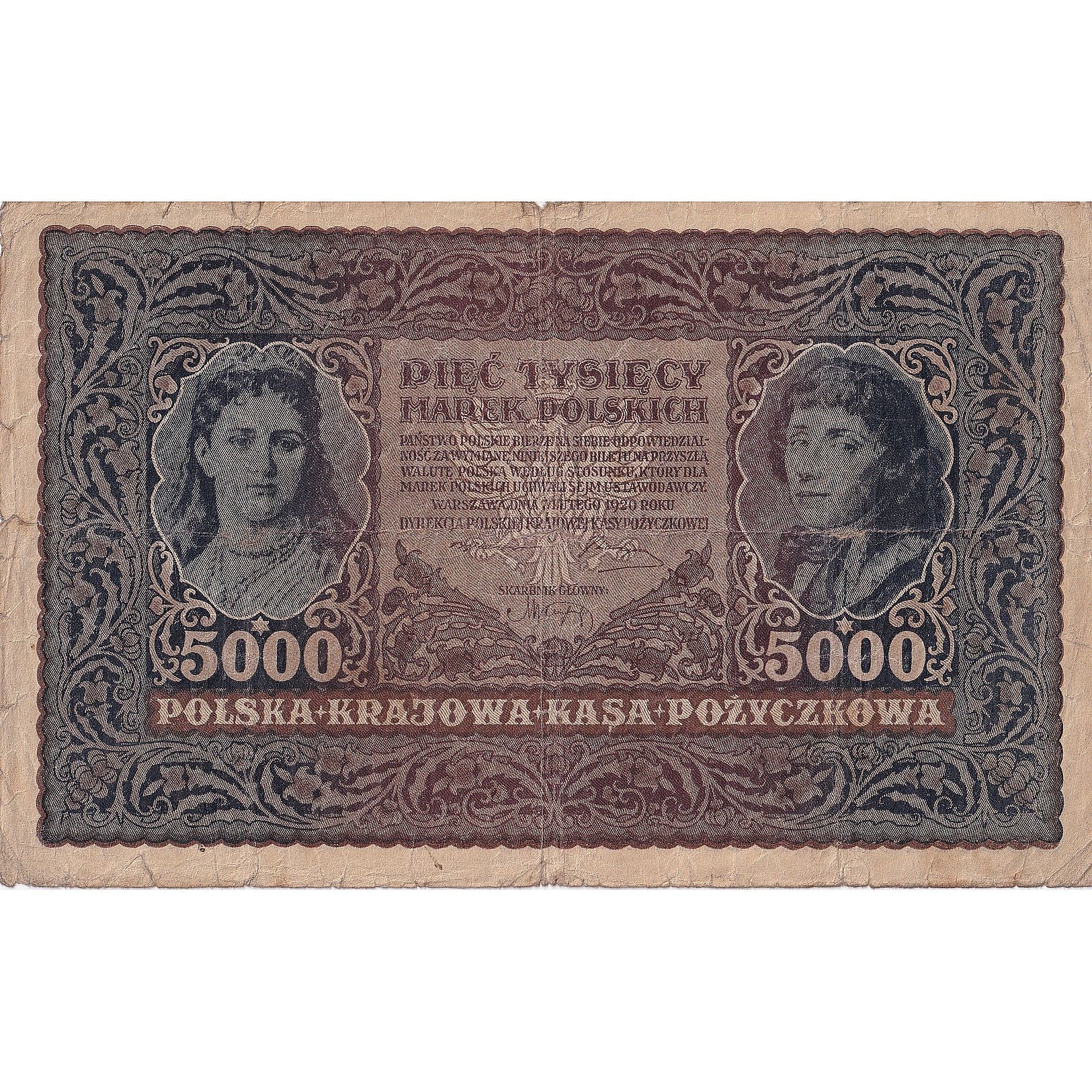 Pologne, 5000 Marek, 1920, 1920-02-07, KM:31, B