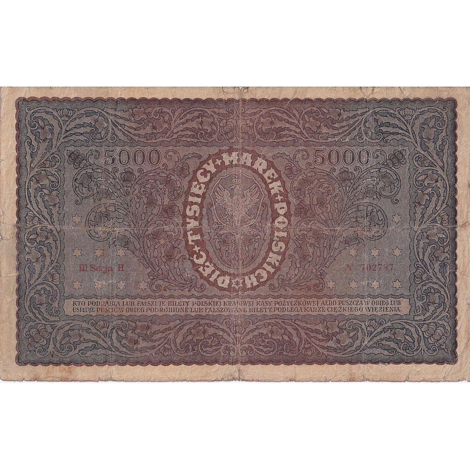 Pologne, 5000 Marek, 1920, 1920-02-07, KM:31, B