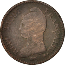 France, Dupré, Decime, 1798, Paris, VG(8-10), Bronze, KM:644.1, Gadoury:187