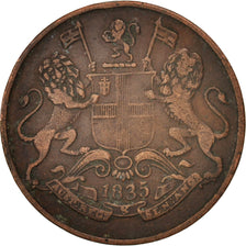 INDIA-BRITISH, 1/4 Anna, 1835, EF(40-45), Copper, KM:446.1