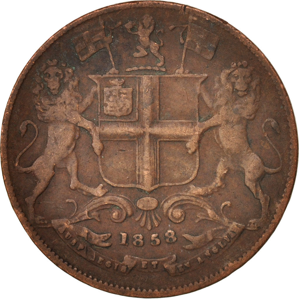 INDIA-BRITISH, 1/4 Anna, 1858, Heaton, Birmingham, EF(40-45), Copper, KM:463.2