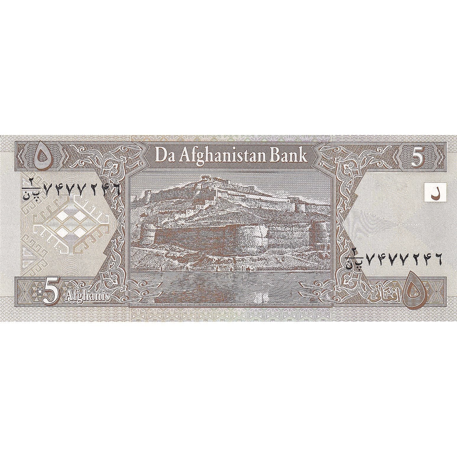Billet, Afghanistan, 5 Afghanis, 2002, Undated, KM:66a, NEUF