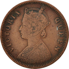INDIA-BRITISH, Victoria, 1/4 Anna, 1875, EF(40-45), Copper, KM:467