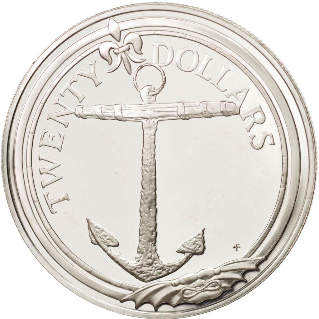 BRITISH VIRGIN ISLANDS, Elizabeth II, 20 Dollars, 1985, Franklin Mint, KM 53