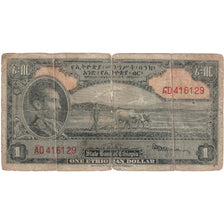 Ethiopia, 1 Dollar, 1945, KM:12c, VG(8-10)