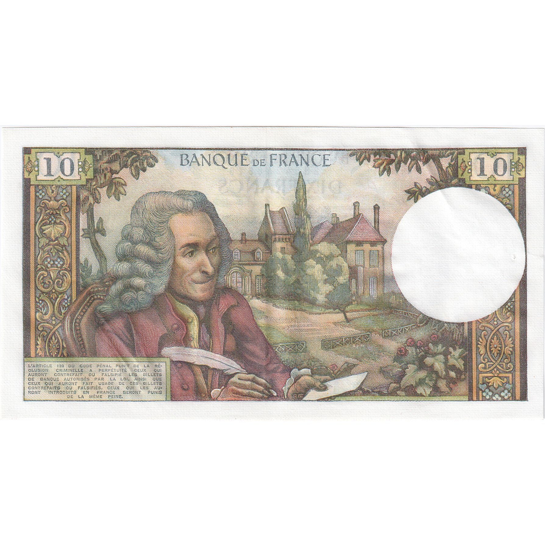 Francia, 10 Francs, Voltaire, S.942, EBC, Fayette:62.65, KM:147d