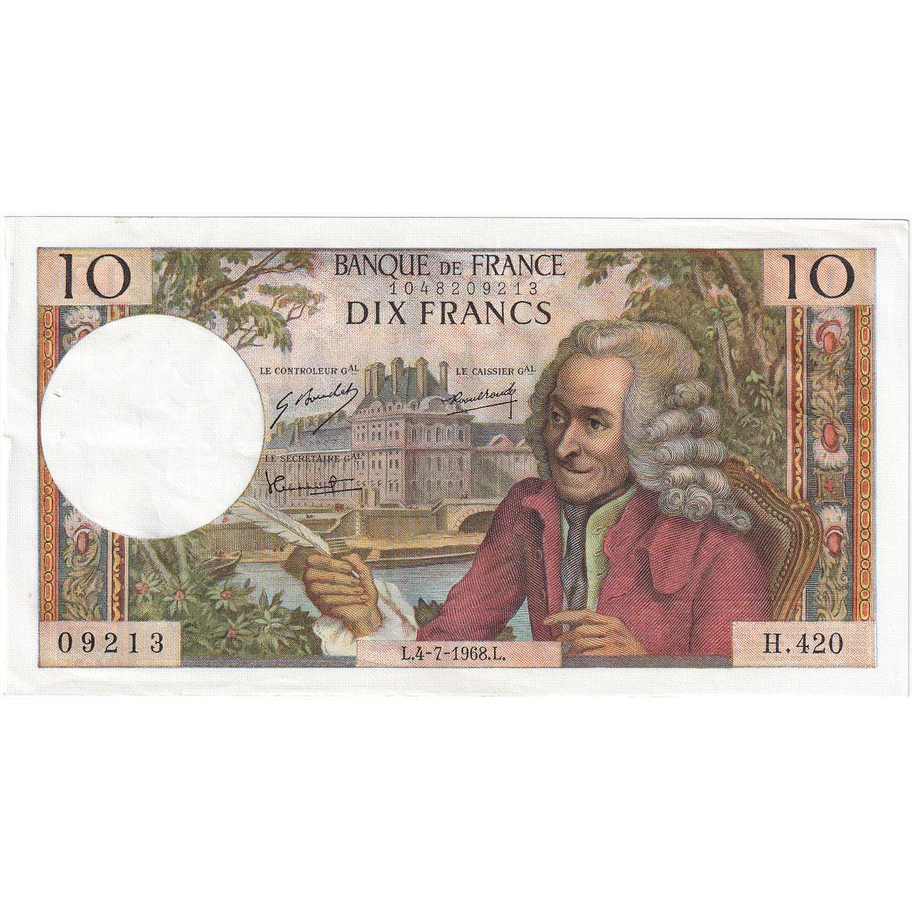 Frankrijk, 10 Francs, Voltaire, 1968, H.420, SUP, Fayette:62.33, KM:147c