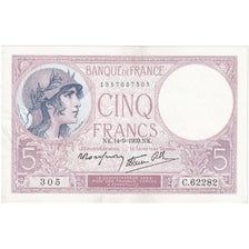 France, 5 Francs, Violet, 1939, C.62282, AU(55-58), Fayette:04.08, KM:83