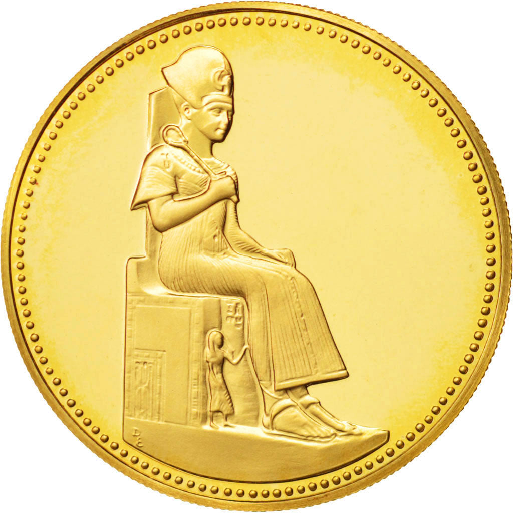 Coin, Egypt, 50 Pounds, 1999, Franklin Mint, MS(65-70), Gold, KM:921