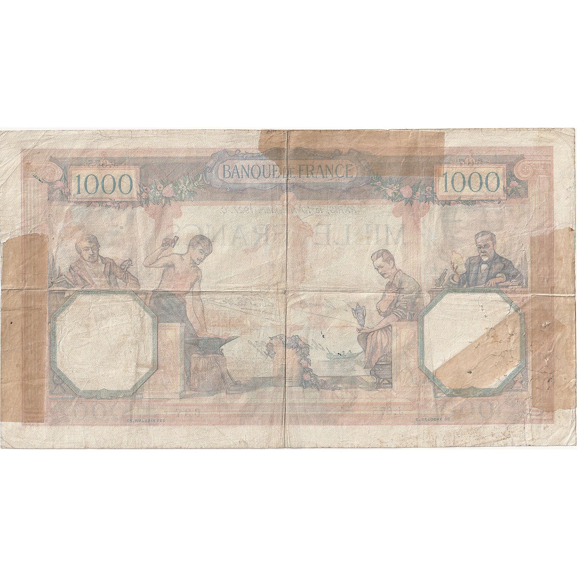Frankrijk, 1000 Francs, Cérès et Mercure, 1927, J.675, B, Fayette:37.1, KM:79a